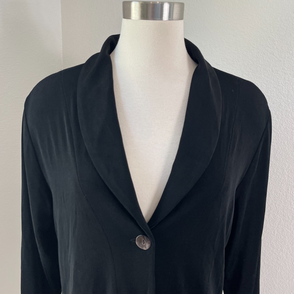 Chicos Travelers Womens Large Slinky Knit Cardigan‎ One Button Long Sleeve Top - Picture 2 of 12